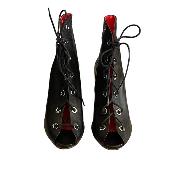 Proenza Schouler Open toe Lace up Ankle Booties size 37 Black - Picture 7 of 12